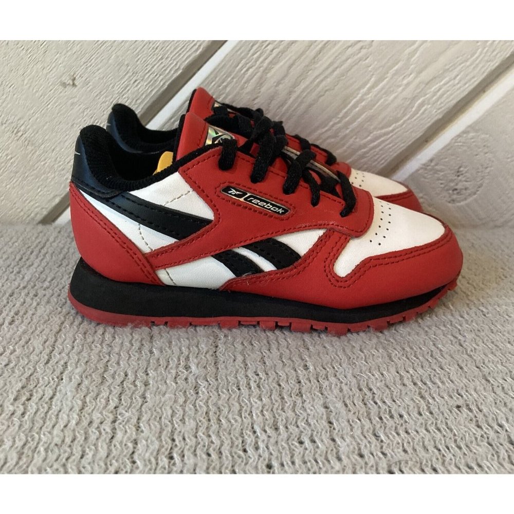 Reebok Kids' Classic Flexagon Black White Red Style US 9 9C